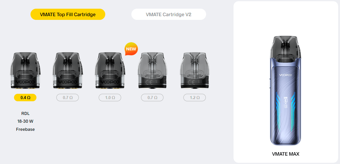 Типы испарителей подходящих для Вупу Вмейт Макс Типы испарителей подходящих для Вупу Вмейт Макс