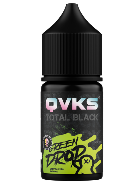 Купить Ароматизатор QVKS Total Black 13мл - Огурец Киви Бузина