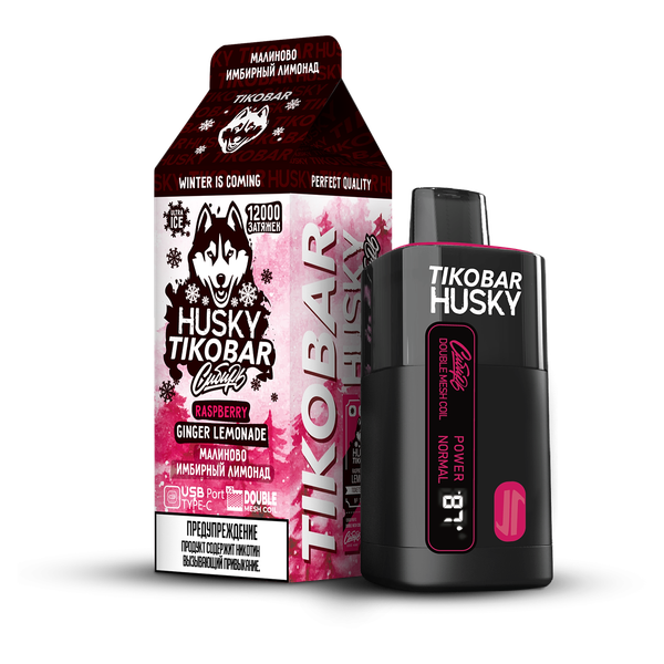 Купить Одноразовый Pod Tikobar Husky Сибирь - Raspberry Ginger Lemonade (12000 затяжек)