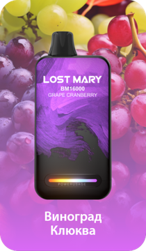 Купить Одноразовый Pod Lost Mary BM - Виноград Клюква (16000 затяжек)