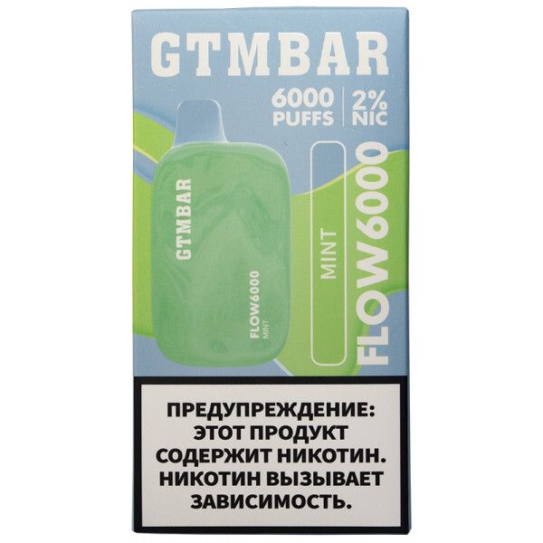 Купить Одноразовый Pod GTM Bar Flow - Mint (6000 затяжек)
