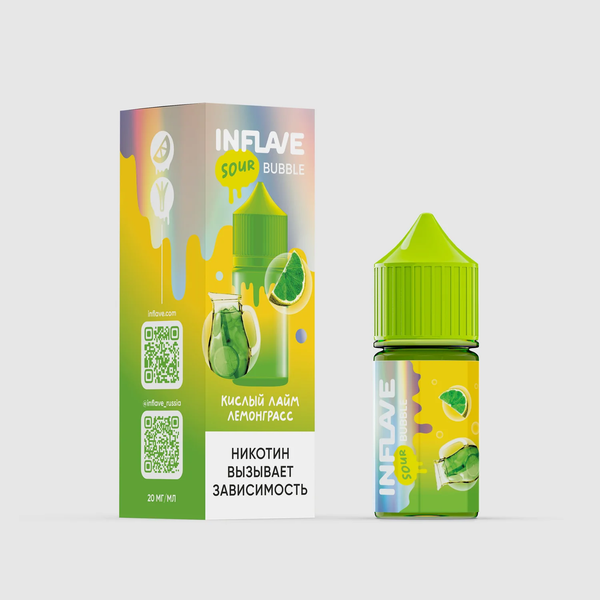 Купить Inflave Bubble Salt 30 мл - Кислый Лайм Лемонграсс (20 мг)