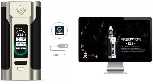 Цена на Wismec Predator 228W Box Mod стальной Купить Wismec Predator 228W Box Mod стальной