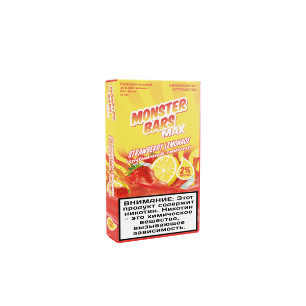 Цена на Одноразовый Pod Monster Bars MAX - Strawberry Lemonade (6000 затяжек) Купить Одноразовый Pod Monster Bars MAX - Strawberry Lemonade (6000 затяжек)